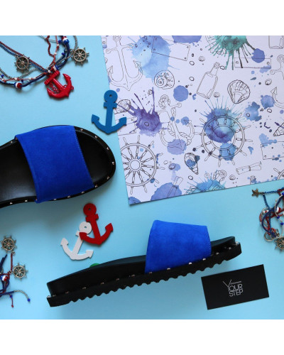 Шльопанці синього кольору Арт. 10-9/125