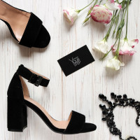 Босоніжки з чорної замші Арт. 853-3/48Ок