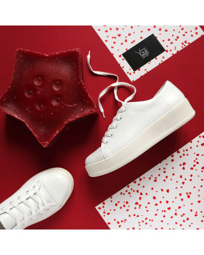 Кеди із білої шкіри Арт. 33-1/143