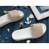 Шльопанці бежевого кольору Арт. 10-9/125