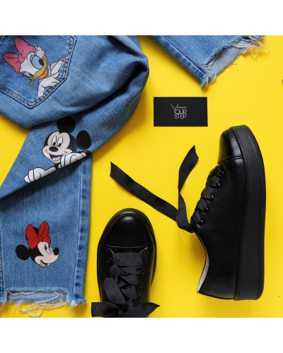 Кеди із чорної шкіри Арт. 33-1/143RS