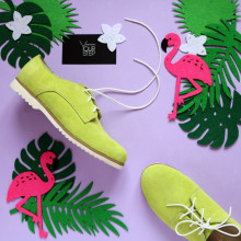 Кеды из замши салатового цвета Арт. 100-1Kr ДОП*