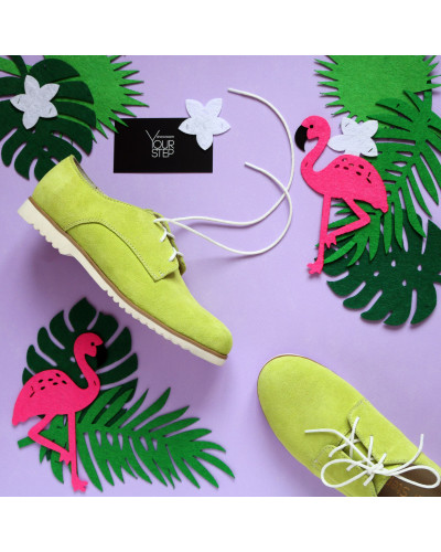 Кеды из замши салатового цвета Арт. 100-1Kr ДОП*