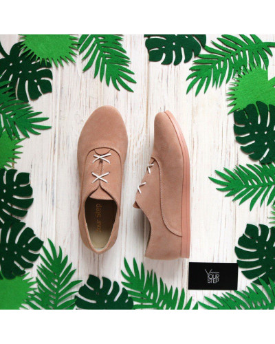 Кеды из замши цвета персик Арт. 05-1(Am4)