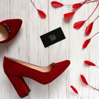 Туфлі-човники червоного кольору Арт. 35-1/44Ок-3690