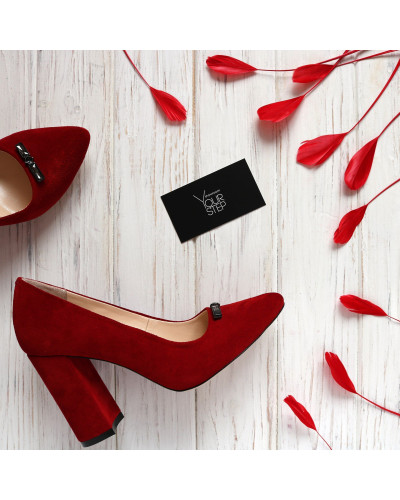 Туфлі-човники червоного кольору Арт. 35-1/44Ок-3690