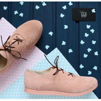 Кеды из замши цвета персик Арт. 05-1(Am4)