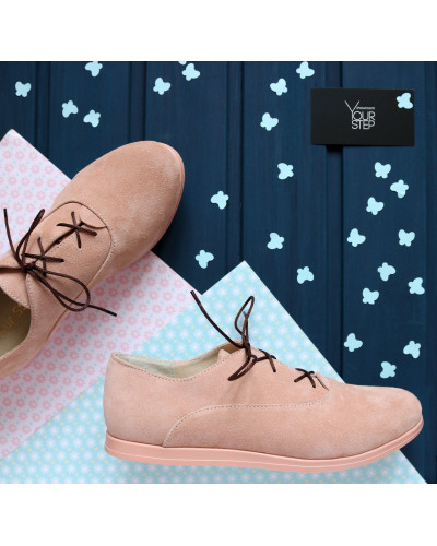 Кеды из замши цвета персик Арт. 05-1(Am4)