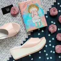 Шльопанці на високій підошві зі шкіри Арт. 352-3