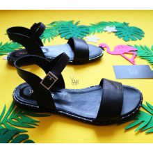 Босоніжки з чорної шкіри Арт. 10-5Lib