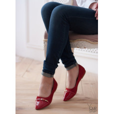 Балетки червоного кольору з фурнітурою Арт. 16-4F-0041