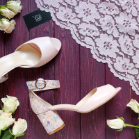 Рожеві босоніжки на підборах Арт. 605-5/45Ок