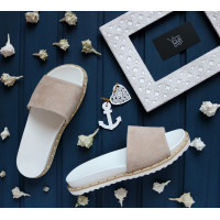 Шльопанці бежевого кольору Арт. 10-9/125