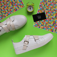 Білі шкіряні мокасини Арт. Em-2