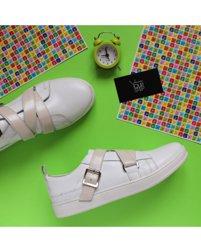 Білі шкіряні мокасини Арт. Em-2