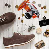 Кеды из замши цвета капучино Арт. 05-1(Am4)