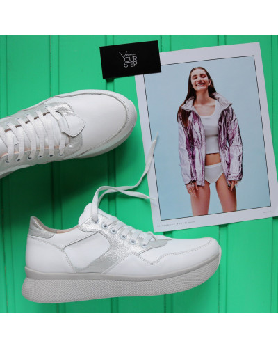 Кросівки з білої шкіри Арт. Om-1