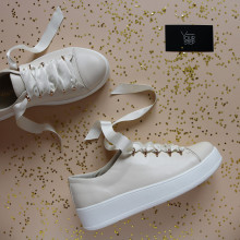 Кеди із бежевої шкіри Арт. 33-1/143-0015