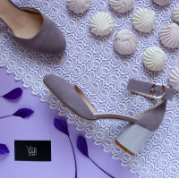 Босоніжки з замші на підборах Арт. 605-6/45Ок