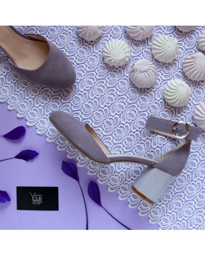 Босоніжки з замші на підборах Арт. 605-6/45Ок