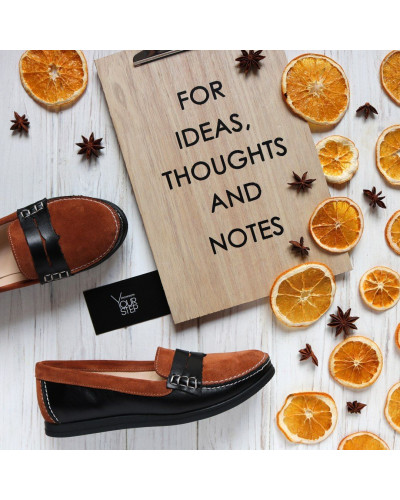 Мокасины из черной кожи с рыжими вставками Арт. 05-10(Am4)