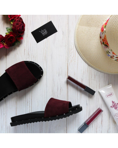 Шльопанці бордового кольору Арт. 10-9/125