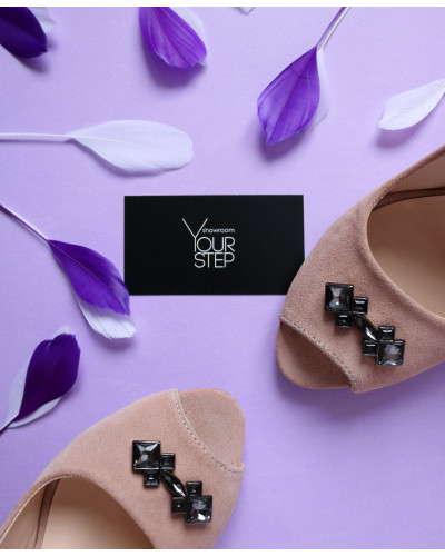 Туфли из замши цвета персик с фурнитурой Арт. 95-4/44ОК-3685