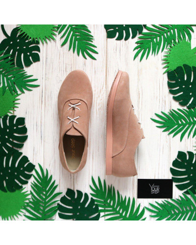 Кеды из замши цвета персик Арт. 05-1(Am4)