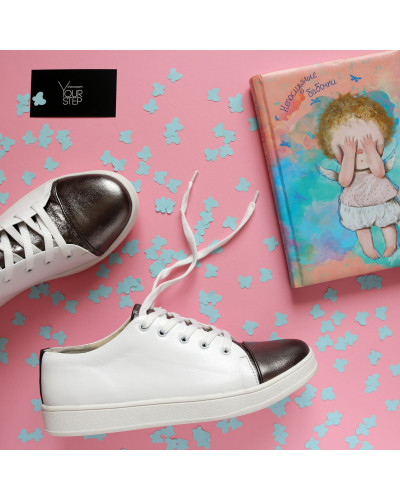 Кеди із білої шкіри Арт. Em-1