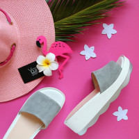 Шльопанці з сірої замші Арт. 228-1