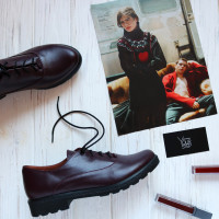 Туфли из кожи бордового цвета Арт. 05-6/129