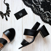 Босоніжки з натуральної чорної шкіри Арт.: 615-5Ок