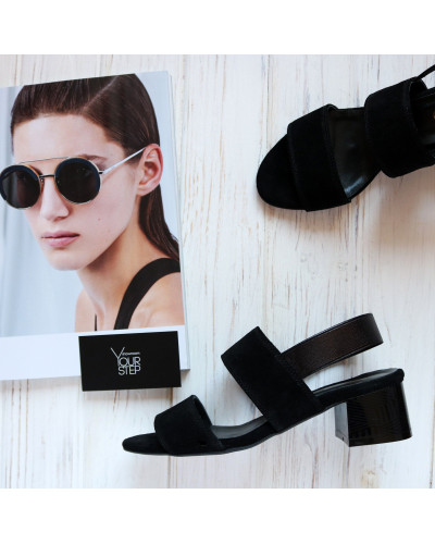 Босоніжки з натуральної замші чорного кольору Арт.: 415-3