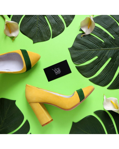 Туфлі-човники жовтого кольору Арт. 35-1/44Ок-3660б/ф