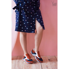 Кросівки з червоної замші з синіми та білими вставками Арт. Om-1(Крос3)