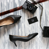 Туфлі-човники з чорної шкіри Арт. 657-1/36