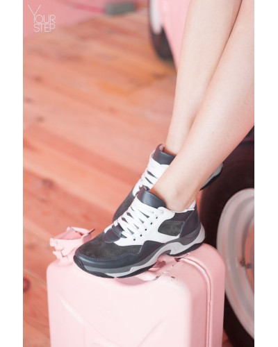 Кроссовки серого цвета с белыми вставками Арт. Om-1(Крос3)