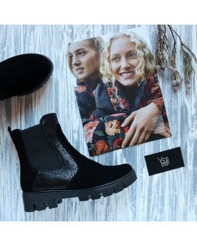 Челсі із чорної замші зі вставками Арт. 12-1(S2)