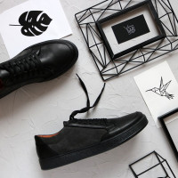 Кеди із чорної шкіри Арт. Om-2(Em)