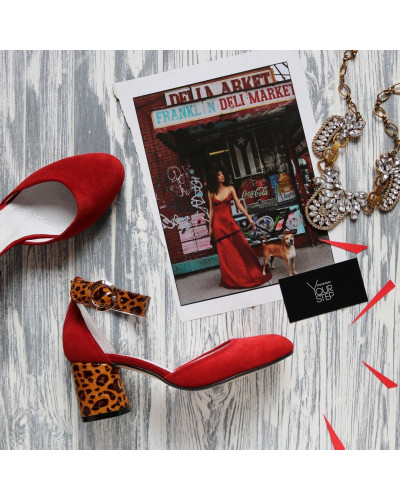 Босоніжки з червоної замші Арт. 605-6/45Ок