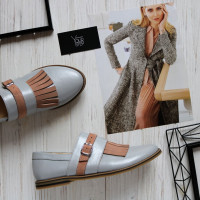 Туфлі з сірої шкіри Арт. 05-14