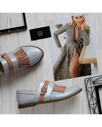 Туфлі з сірої шкіри Арт. 05-14