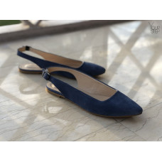 Слінгбеки з замші кольору джинс Арт.: 17-5