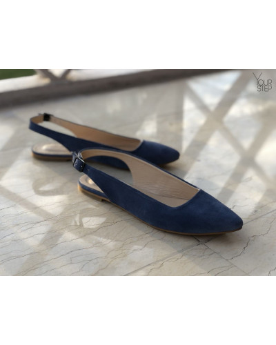 Слінгбеки з замші кольору джинс Арт.: 17-5