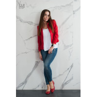 Туфли из красной кожи на низком каблуке Арт. 456-1/53Ок