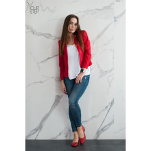 Туфли из красной кожи на низком каблуке Арт. 456-1/53Ок