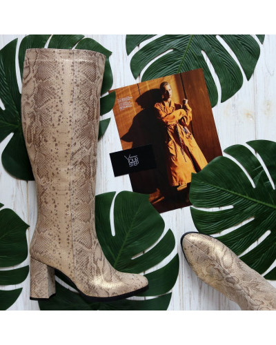 Чоботи із нубука з принтом Арт. 52-1Ok