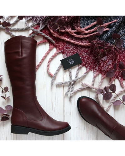 Чоботи із бордової шкіри Арт. 12-7(Sn4)