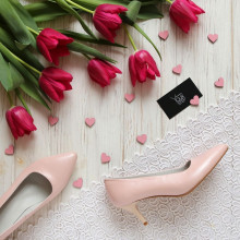 Рожеві туфлі-човники з натуральної шкіри Арт. 657-1/36