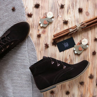 Черевики із замші кольору шоколад Арт. 12-5F/12